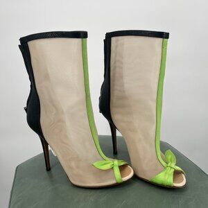 Vionnet Paris Mesh Open Toe with Neon Detailing and Bow